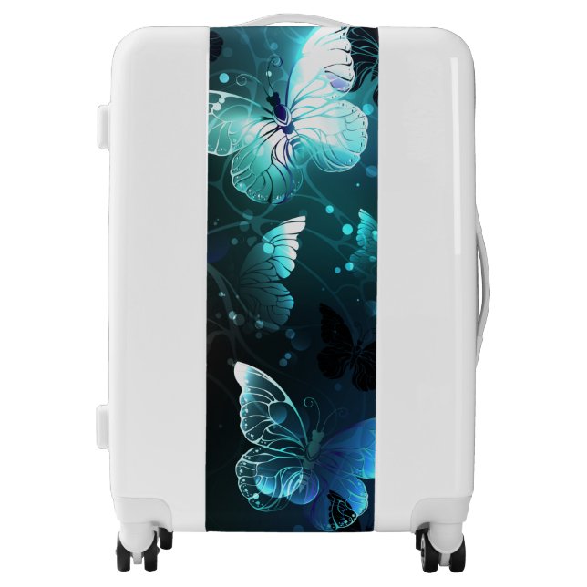 Mint Night Butterflies Luggage (Front)