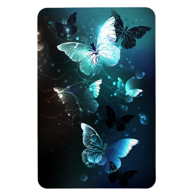 Mint Night Butterflies Magnet (Vertical)