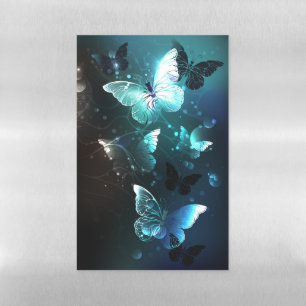 Mint Night Butterflies Magnetic Dry Erase Sheet
