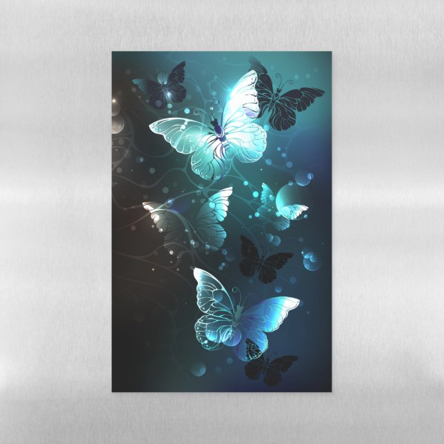 Mint Night Butterflies Magnetic Dry Erase Sheet (Vertical)