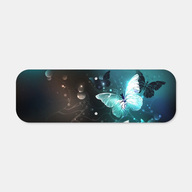 Mint Night Butterflies Metal Sign (Front)