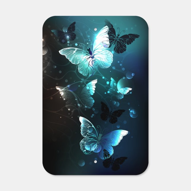 Mint Night Butterflies Metal Sign (Front)