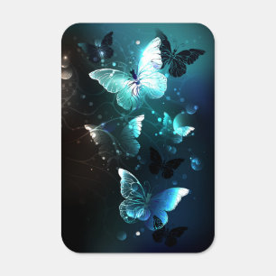 Mint Night Butterflies Metal Sign