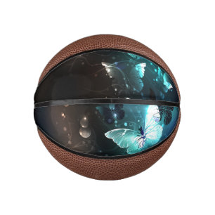 Mint Night Butterflies Mini Basketball