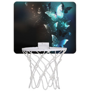 Mint Night Butterflies Mini Basketball Hoop