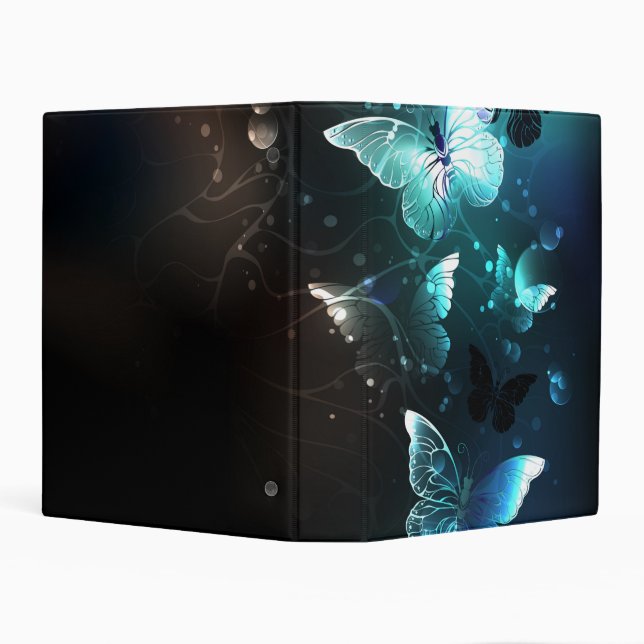 Mint Night Butterflies Mini Binder (Background)