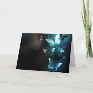 Mint Night Butterflies Note Card