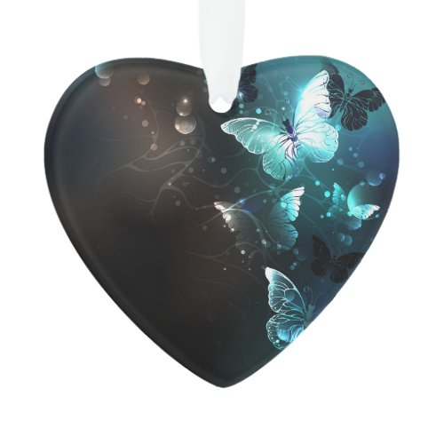 Mint Night Butterflies Ornament