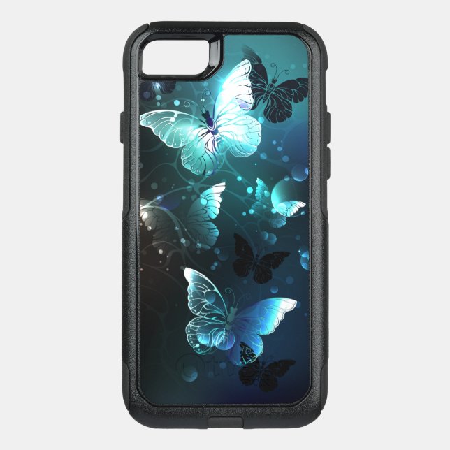 Mint Night Butterflies Otterbox iPhone Case (Back)
