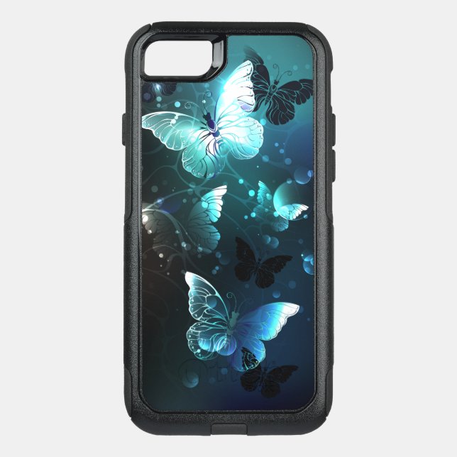 Mint Night Butterflies Otterbox iPhone Case (Back)