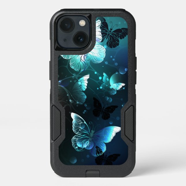 Mint Night Butterflies Otterbox iPhone Case (Back)