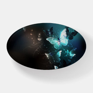 Mint Night Butterflies Paperweight