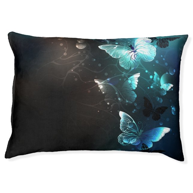Mint Night Butterflies Pet Bed (Front)