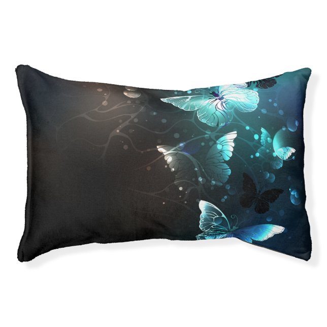 Mint Night Butterflies Pet Bed (Front)