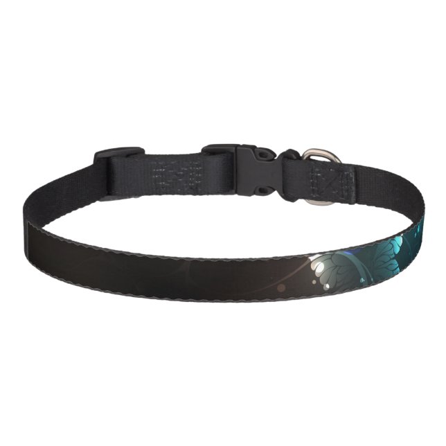 Mint Night Butterflies Pet Collar (Front)