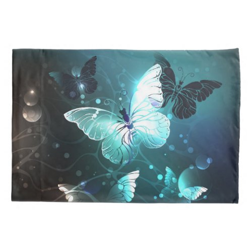 Mint Night Butterflies Pillow Case