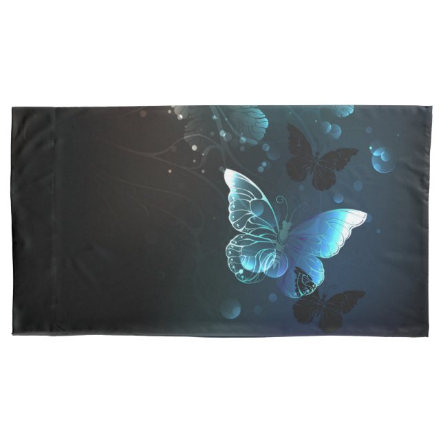 Mint Night Butterflies Pillow Case (Front)