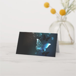 Mint Night Butterflies Place Card
