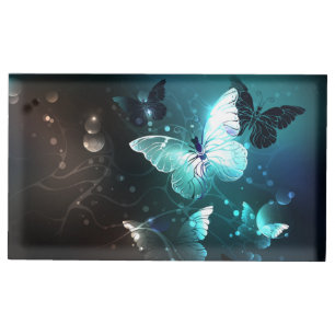 Mint Night Butterflies Place Card Holder