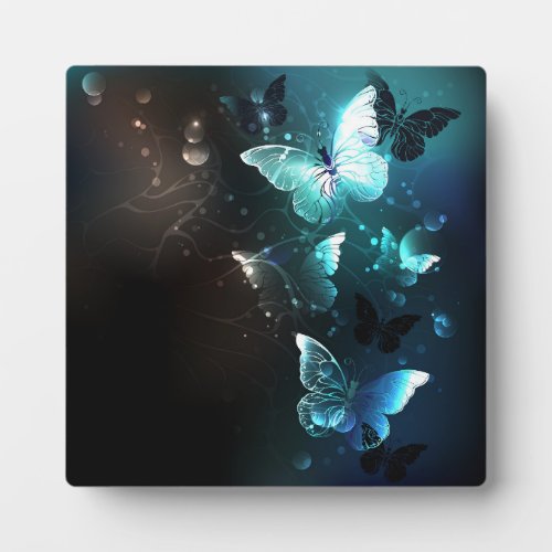 Mint Night Butterflies Plaque