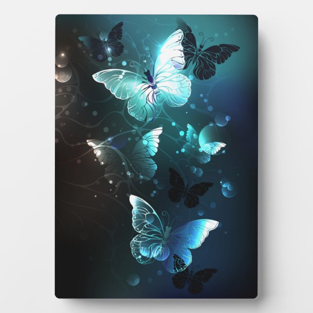 Mint Night Butterflies Plaque (Front)