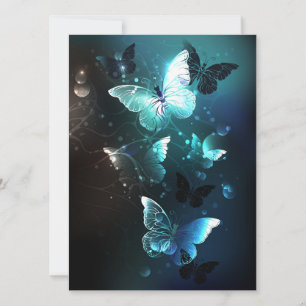 Mint Night Butterflies Save The Date