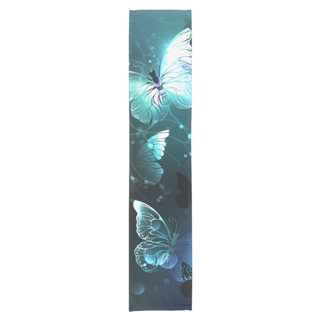 Mint Night Butterflies Short Table Runner (Front)