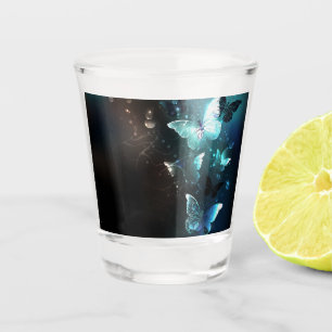 Mint Night Butterflies Shot Glass