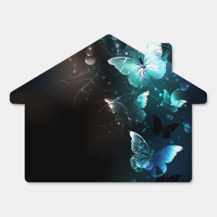 Mint Night Butterflies Sign