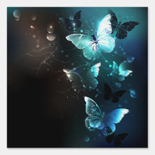 Mint Night Butterflies Sign