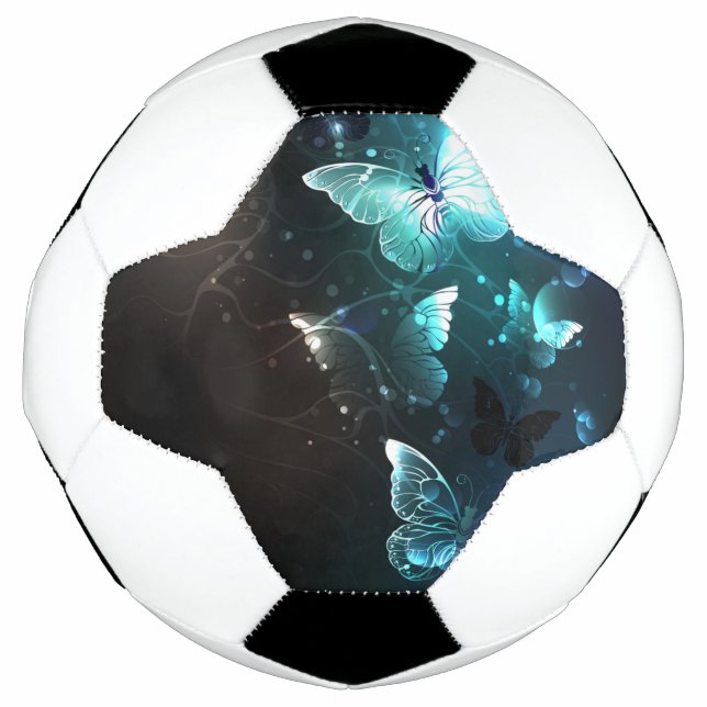 Mint Night Butterflies Soccer Ball (Front)