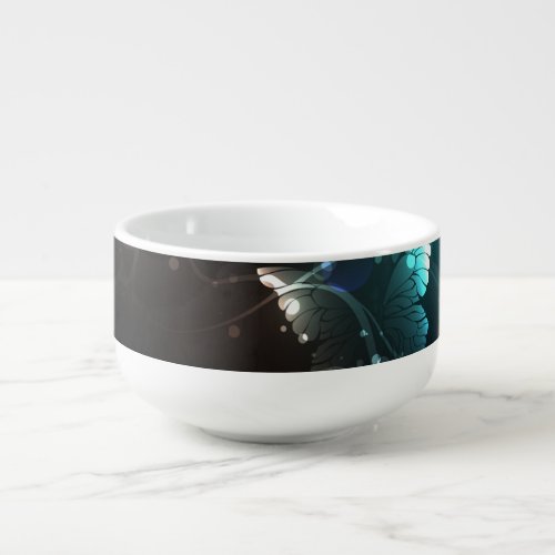 Mint Night Butterflies Soup Mug