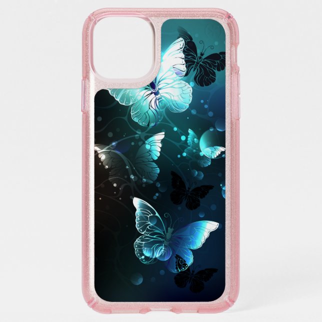 Mint Night Butterflies Speck iPhone 11 Pro Max Case (Front)
