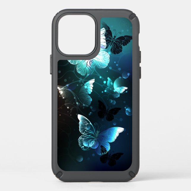 Mint Night Butterflies Speck iPhone 12 Case (Front)