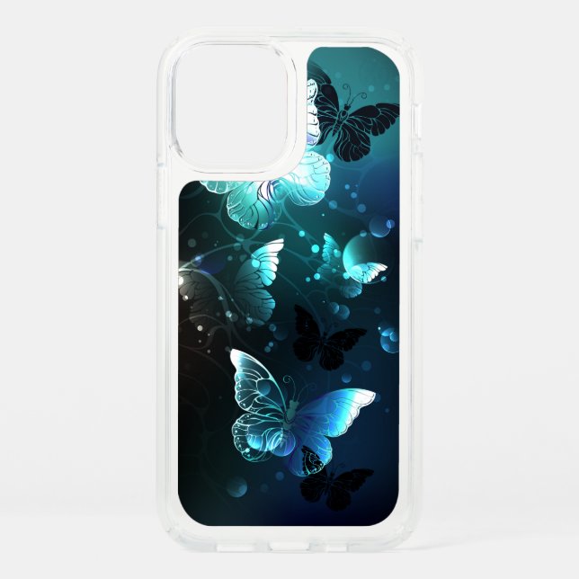 Mint Night Butterflies Speck iPhone 12 Case (Front)