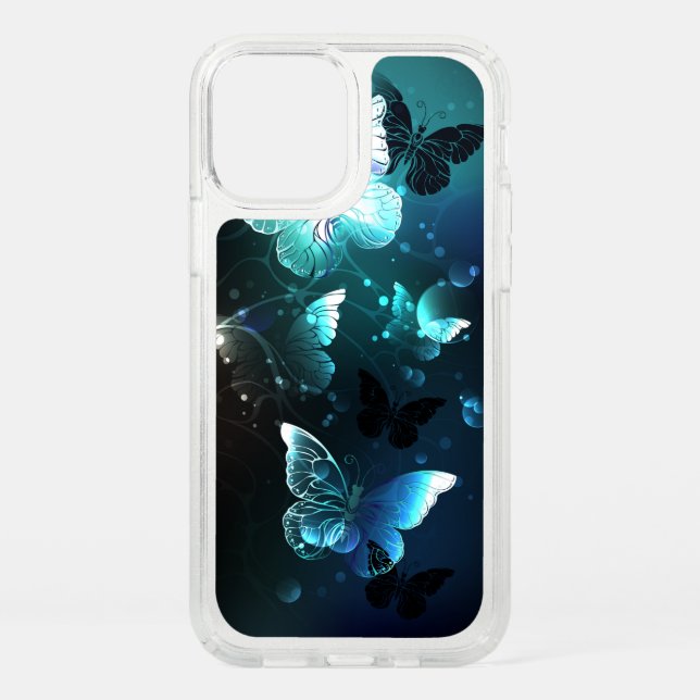Mint Night Butterflies Speck iPhone 12 Pro Case (Front)