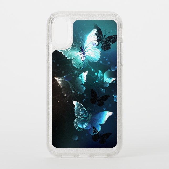 Mint Night Butterflies Speck iPhone XR Case (Front)