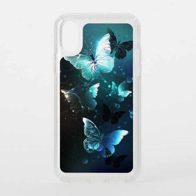 Mint Night Butterflies Speck iPhone XS Case (Front)