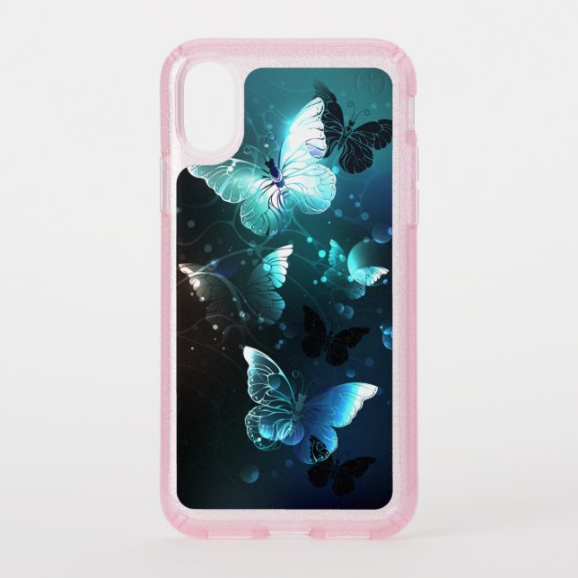 Mint Night Butterflies Speck iPhone XS Case (Front)
