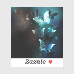 Mint Night Butterflies Sticker