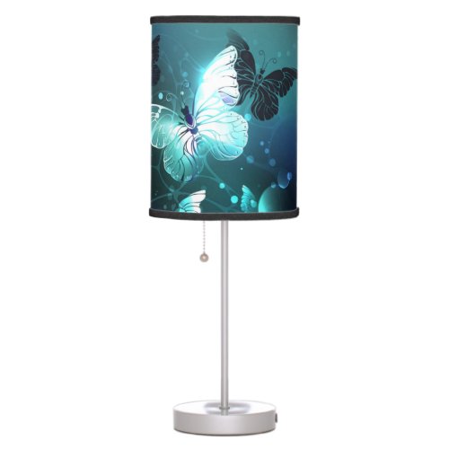 Mint Night Butterflies Table Lamp