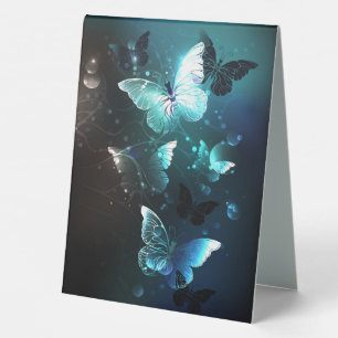 Mint Night Butterflies Table Tent
