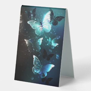 Mint Night Butterflies Table Tent