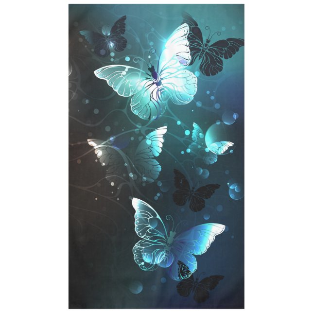 Mint Night Butterflies Tablecloth (Front)