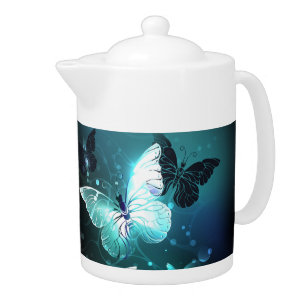Mint Night Butterflies Teapot