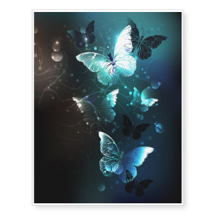Mint Night Butterflies Temporary Tattoos