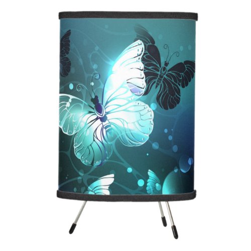 Mint Night Butterflies Tripod Lamp