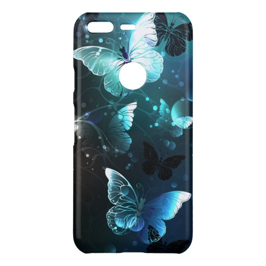 Mint Night Butterflies Uncommon Google Pixel Case (Back)