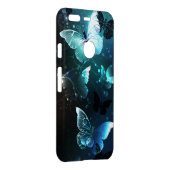 Mint Night Butterflies Uncommon Google Pixel Case (Back/Right)