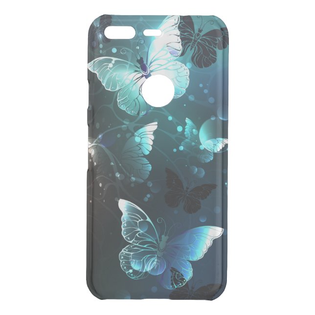 Mint Night Butterflies Uncommon Google Pixel Case (Back)